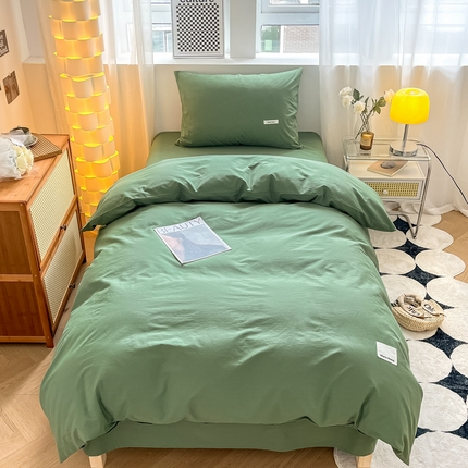 91家纺网 家纺一手货源 找家纺 （总）蓝邻家纺 2024新款纯色水洗棉贴标四件套