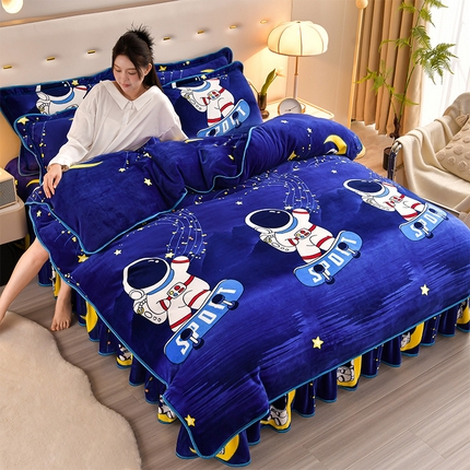 91家纺网 家纺一手货源 找家纺 总 馨梦缘 2025新款牛奶绒四件套法莱绒四件套珊瑚金貂绒四件套小包边四件套