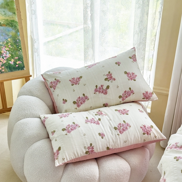 91家纺网 家纺一手货源 找家纺 富之航 2024新款云纱棉四件套现货供应 粉黛罗