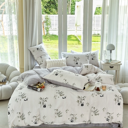 富之航 2024新款云纱棉四件套现货供应 斑竹