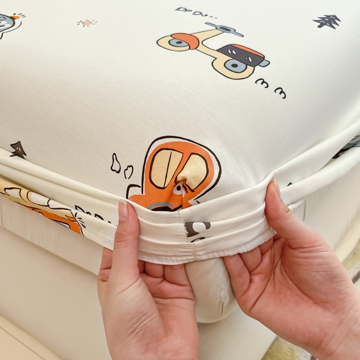 91家纺网 家纺一手货源 找家纺 博雅 2024新款全棉宇航员印花单床笠单被套 小汽车