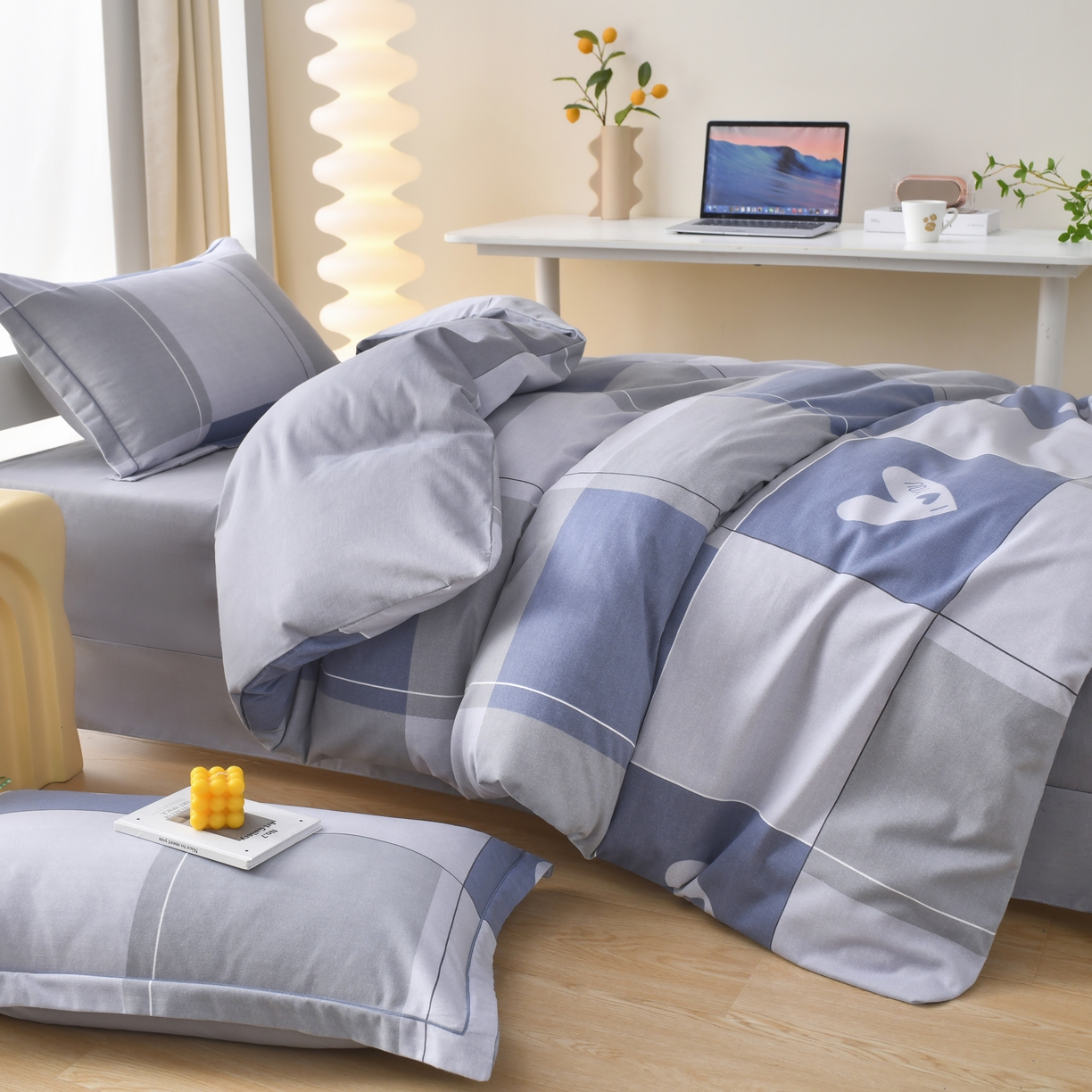 91家纺网 家纺一手货源 找家纺 （总）优尚 2025全棉纯棉磨毛喷气印花学生三件套