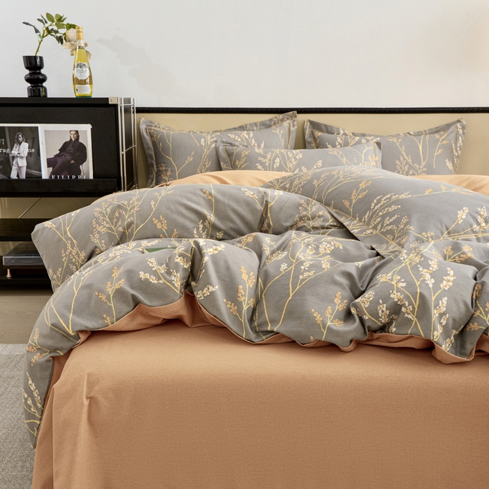 91家纺网 家纺一手货源 找家纺 橙艺家居 2024新款全棉超柔生态磨毛四件套全棉四件套纯棉四件套 爱的旋律