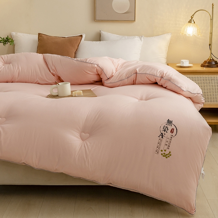 91家纺网 家纺一手货源 找家纺 优尚 2025新款华夫格水洗棉大豆被 香妃玉