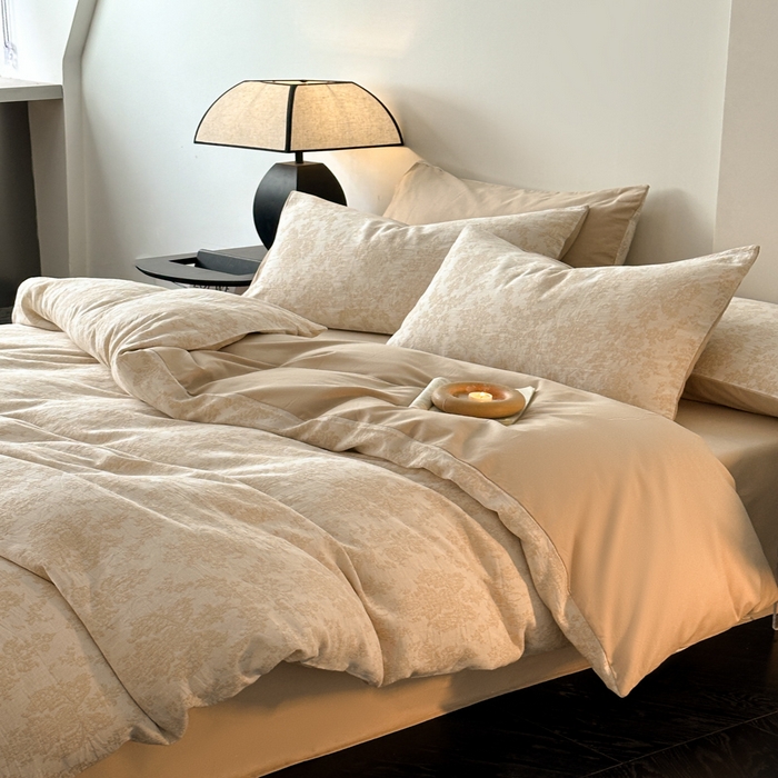 91家纺网 家纺一手货源 找家纺 博雅 2024新款全棉提花三层纱磨毛四件套（上图送2000元货款） 慕斯（米）