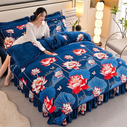 91家纺网 家纺一手货源 找家纺 总 馨梦缘 2025新款牛奶绒四件套法莱绒四件套珊瑚金貂绒四件套小包边四件套