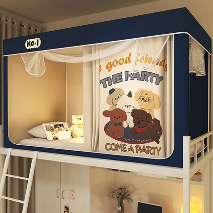 91家纺网 家纺一手货源 找家纺 （总）富莱星蚊帐 2024新款植绒翻毛皮卡通大版学生蚊帐强遮光带质检建模图