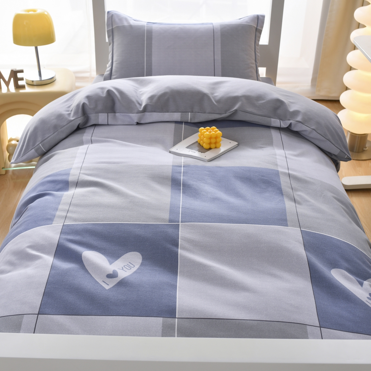 91家纺网 家纺一手货源 找家纺 （总）优尚 2025全棉纯棉磨毛喷气印花学生三件套