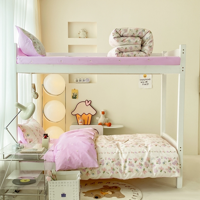 91家纺网 家纺一手货源 找家纺 卡迪亚家纺 2024新款全棉学生三件套 花香