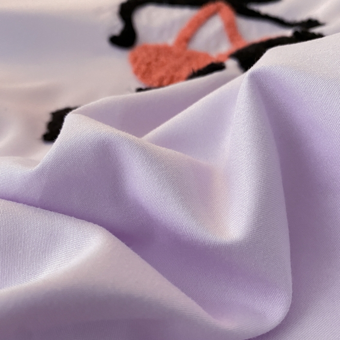 91家纺网 家纺一手货源 找家纺 泉欣家纺 2024新品韩式公主风毛巾绣花水洗棉四件套（专板花型） 字母樱桃   香芋紫