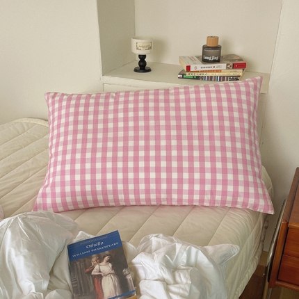 91家纺网 家纺一手货源 找家纺 （总）桃喜 2024新款ins风全棉混搭四件套系列-单枕套