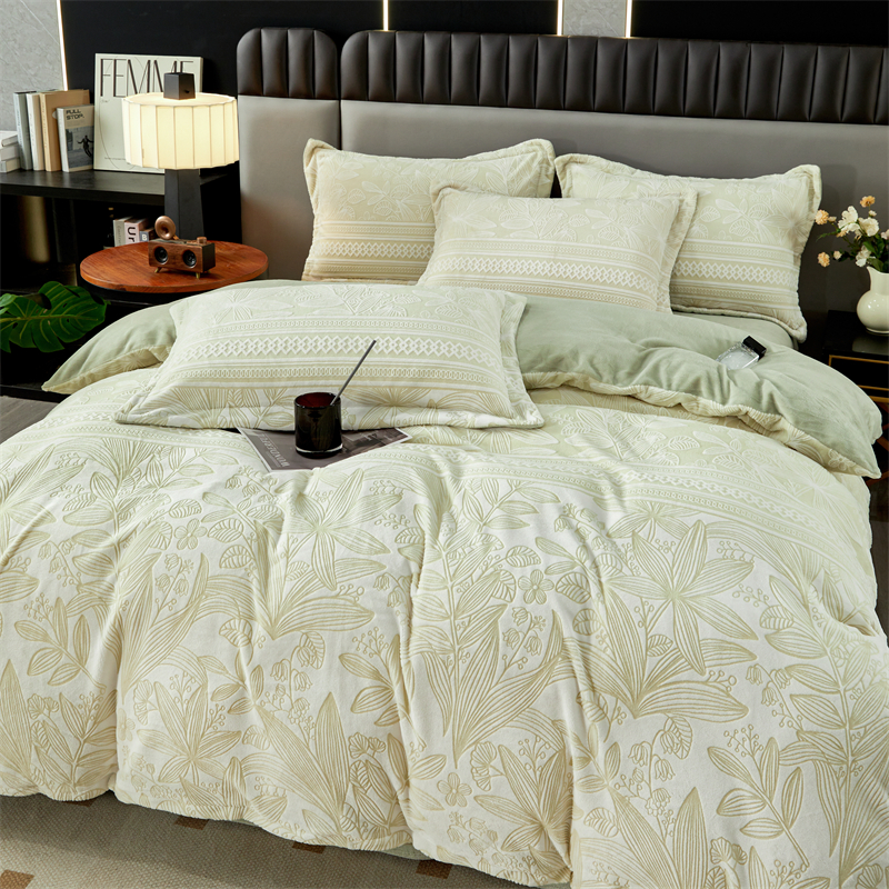 91家纺网 家纺一手货源 找家纺 （总）2024新款A类8斤雕花绒牛奶绒四件套