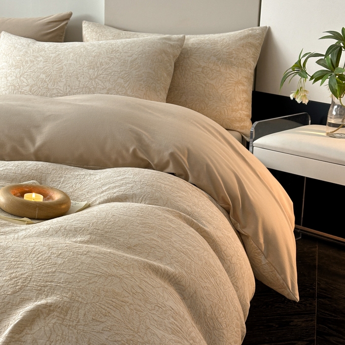 91家纺网 家纺一手货源 找家纺 博雅 2024新款全棉提花三层纱磨毛四件套（上图送2000元货款） 摩登森林（米）