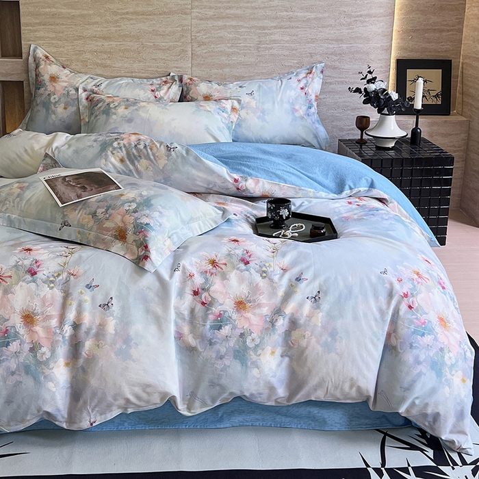 91家纺网 家纺一手货源 找家纺 金鑫汇家纺 2024新款国潮风全棉印花四件套 雾里寻花