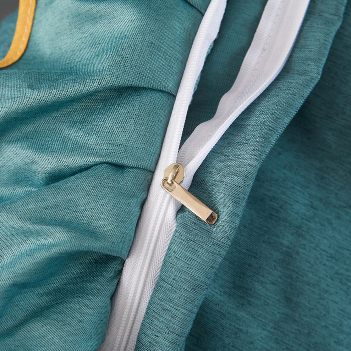 91家纺网 家纺一手货源 找家纺 罗艺轩 2024新款色织蕾丝夹棉床裙款四件套-皇家贵族 皇家贵族-黛绿色