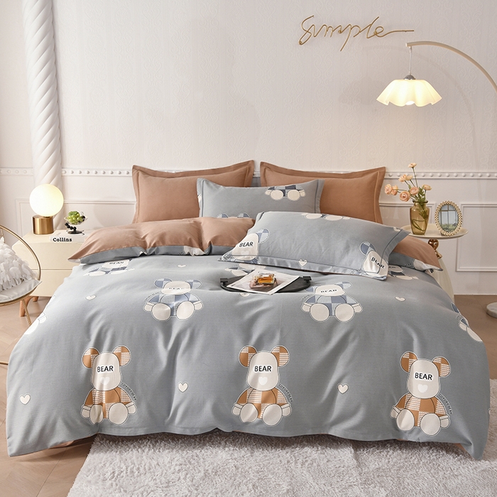 91家纺网 家纺一手货源 找家纺 优尚家纺 2025新款全棉纯棉磨毛单品被套四季款 星辉熊语