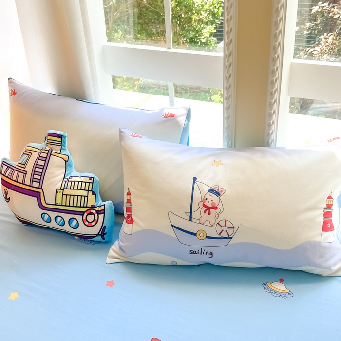 91家纺网 家纺一手货源 找家纺 博雅 2024新款全棉宇航员印花单床笠单被套 航海家