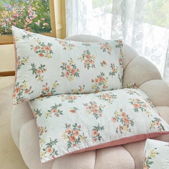 91家纺网 家纺一手货源 找家纺 富之航 2024新款云纱棉四件套现货供应 静好