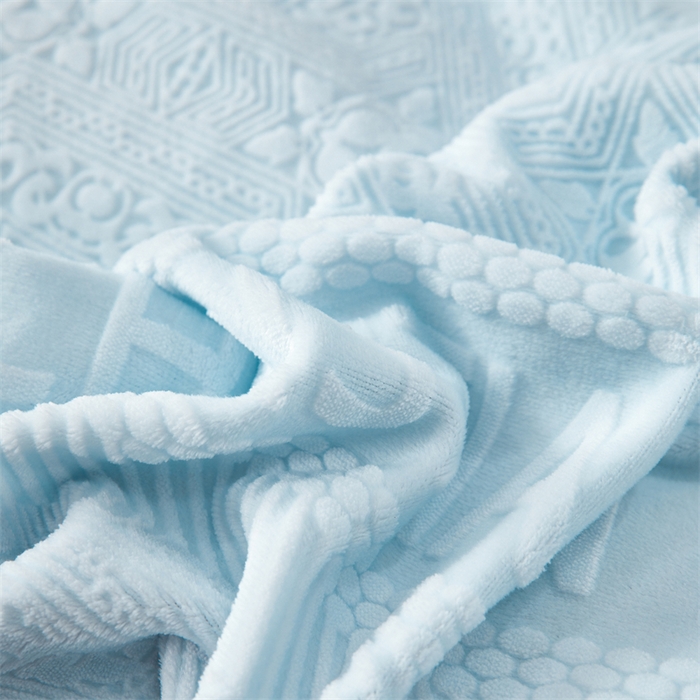 91家纺网 家纺一手货源 找家纺 2024新款A类8斤雕花绒牛奶绒四件套 梵音-蓝