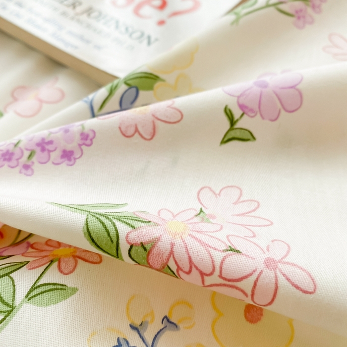 91家纺网 家纺一手货源 找家纺 卡迪亚家纺 2024新款全棉学生三件套 花香