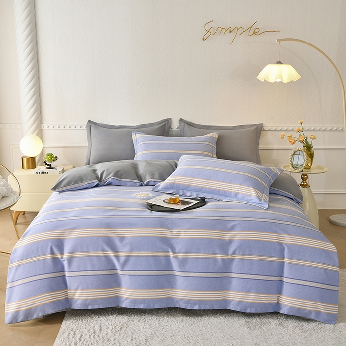 91家纺网 家纺一手货源 找家纺 优尚家纺 2025新款全棉纯棉磨毛单品被套四季款 星梦蓝语