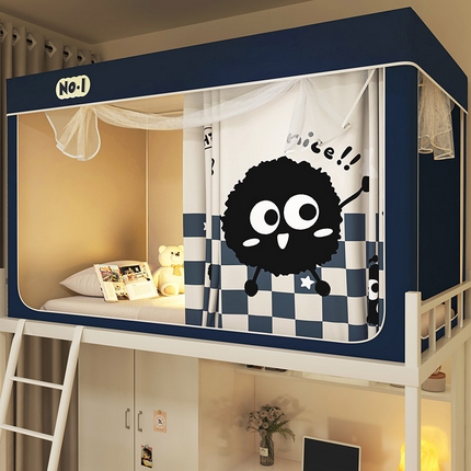 91家纺网 家纺一手货源 找家纺 （总）富莱星蚊帐 2024新款植绒翻毛皮卡通大版学生蚊帐强遮光带质检建模图