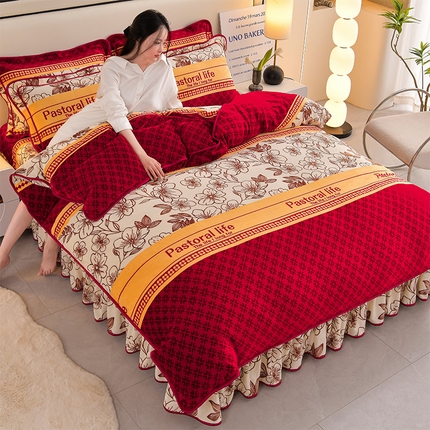 91家纺网 家纺一手货源 找家纺 总 馨梦缘 2025新款牛奶绒四件套法莱绒四件套珊瑚金貂绒四件套小包边四件套