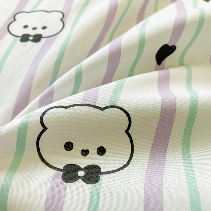 91家纺网 家纺一手货源 找家纺 卡迪亚家纺 2024新款全棉学生三件套 爱心熊