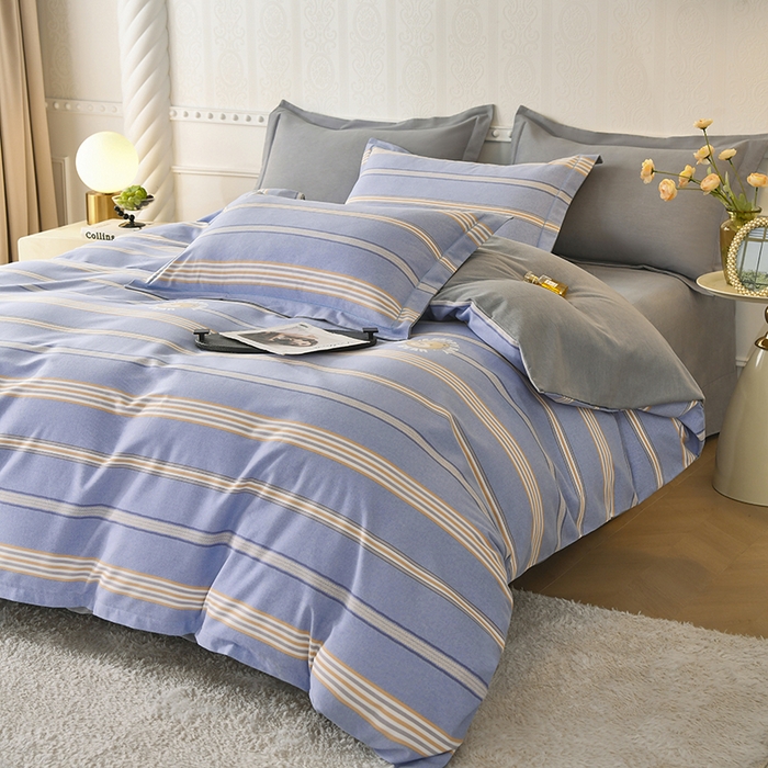 91家纺网 家纺一手货源 找家纺 优尚家纺 2025新款全棉纯棉磨毛单品被套四季款 星梦蓝语