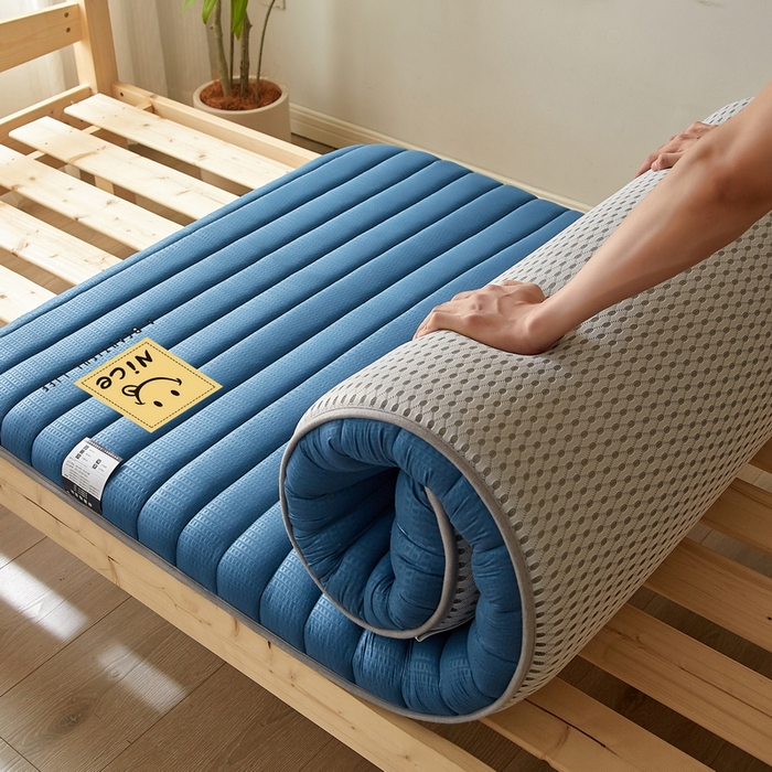 91家纺网 家纺一手货源 找家纺 卡派 2024新款泡泡棉抗压纤维棉-学生床垫 阳光-蓝