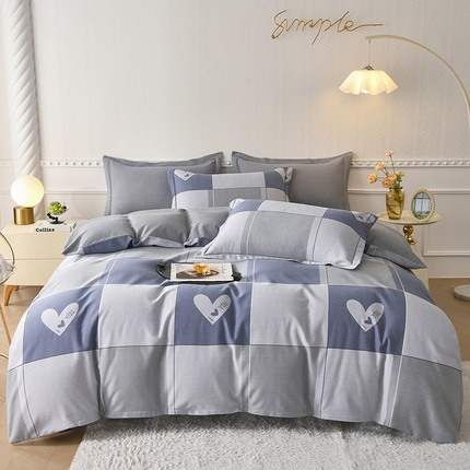 优尚家纺 2025新款全棉纯棉磨毛单品被套四季款 蓝梦心格