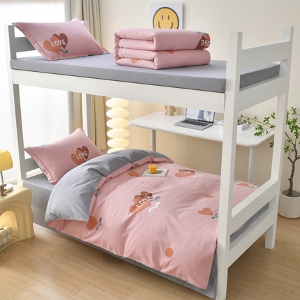 91家纺网 家纺一手货源 找家纺 （总）优尚 2025全棉纯棉磨毛喷气印花学生三件套