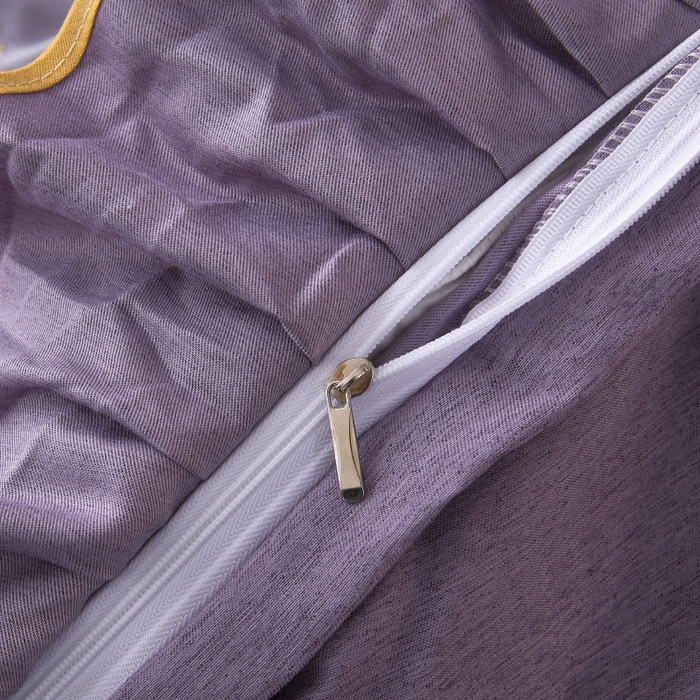 91家纺网 家纺一手货源 找家纺 罗艺轩 2024新款色织蕾丝夹棉床裙款四件套-皇家贵族 皇家贵族-魅力紫