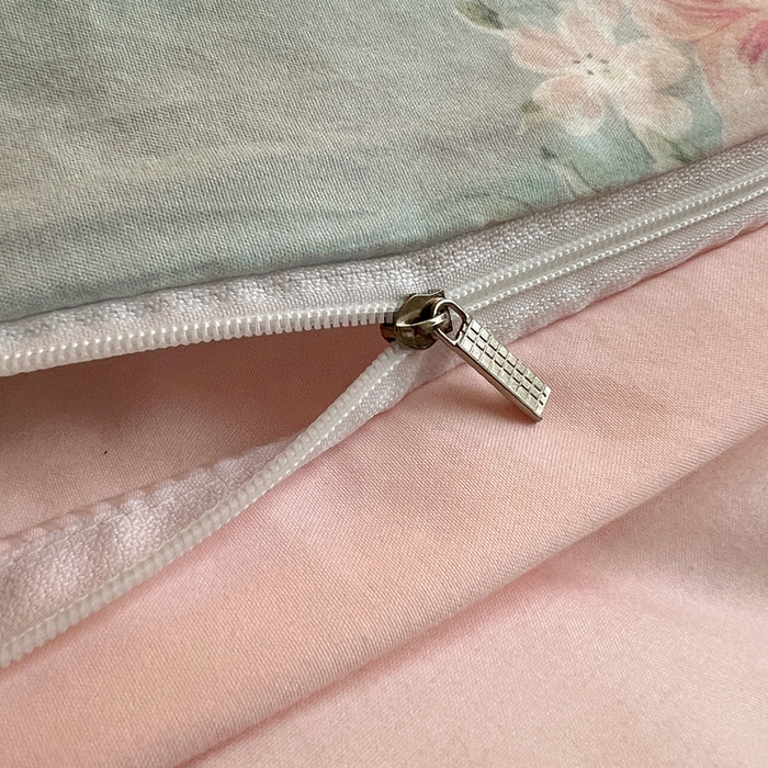 91家纺网 家纺一手货源 找家纺 繁花 2024新款亲肤水洗棉学生宿舍三件套四件套 粉粉蔷薇