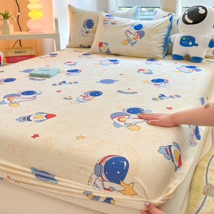 博雅 2024新款全棉宇航员印花单床笠单被套 遨游星际