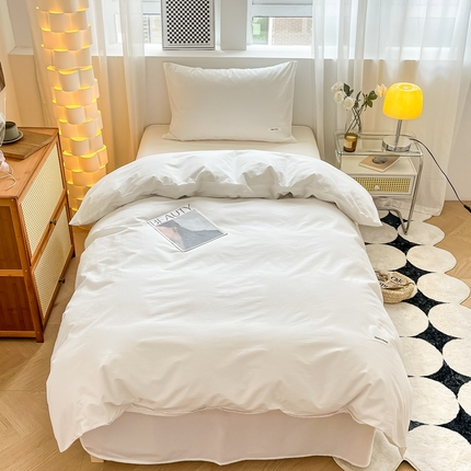 91家纺网 家纺一手货源 找家纺 （总）蓝邻家纺 2024新款纯色水洗棉贴标四件套