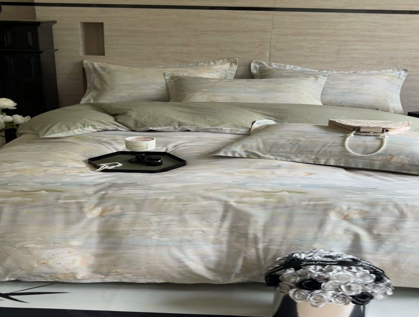 91家纺网 家纺一手货源 找家纺 金鑫汇家纺 2024新款国潮风全棉印花四件套 风木清香