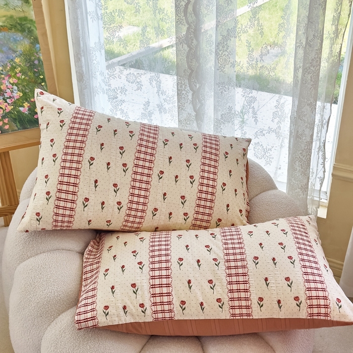 91家纺网 家纺一手货源 找家纺 富之航 2024新款云纱棉四件套现货供应 复古玫瑰