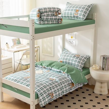 卡迪亚家纺 2024新款全棉学生三件套 布朗尼