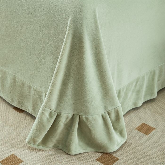 91家纺网 家纺一手货源 找家纺 2024新款A类8斤雕花绒牛奶绒四件套 蔷薇花语-绿