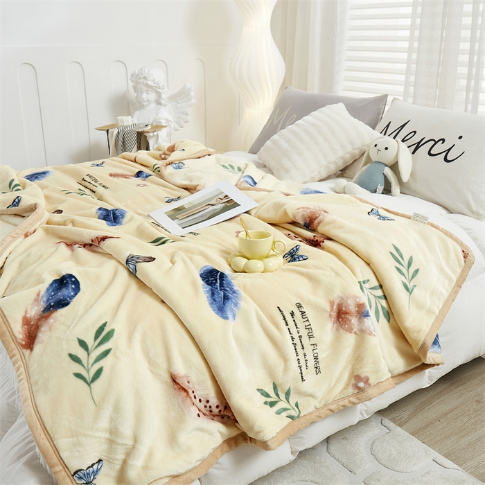 91家纺网 家纺一手货源 找家纺 悦织湾家纺 2025新款云貂绒毛毯印花系列（总花型） 轻舞飞扬