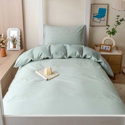 91家纺网 家纺一手货源 找家纺 （总）蓝邻家纺 2024新款纯色水洗棉贴标四件套