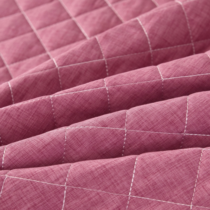 91家纺网 家纺一手货源 找家纺 罗艺轩 2024新款色织蕾丝夹棉床裙三件套-皇家贵族 皇家贵族-珊瑚红