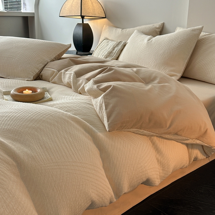 91家纺网 家纺一手货源 找家纺 博雅 2024新款全棉提花三层纱磨毛四件套（上图送2000元货款） 西西里（米）