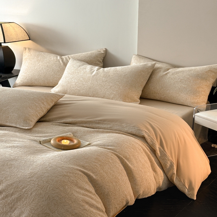 91家纺网 家纺一手货源 找家纺 博雅 2024新款全棉提花三层纱磨毛四件套（上图送2000元货款） 摩登森林（米）