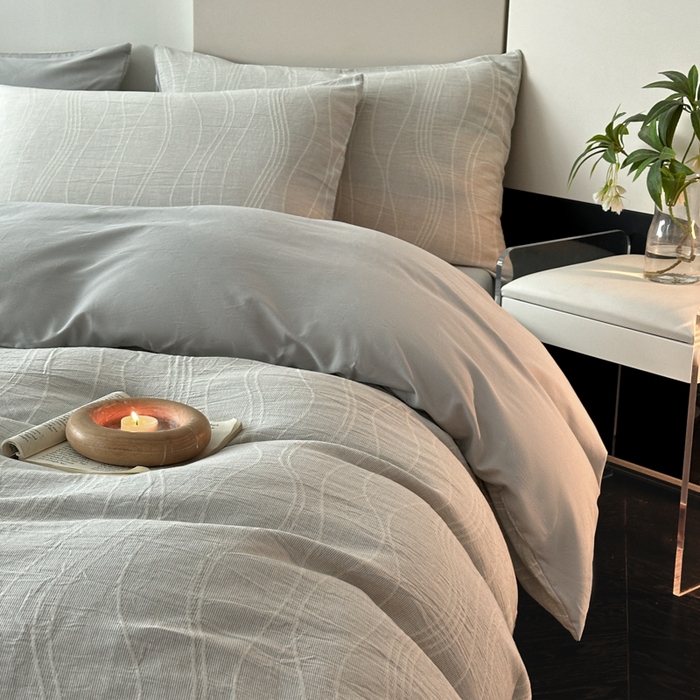 91家纺网 家纺一手货源 找家纺 （总）博雅 2024新款全棉提花三层纱磨毛四件套（上图送2000元货款）