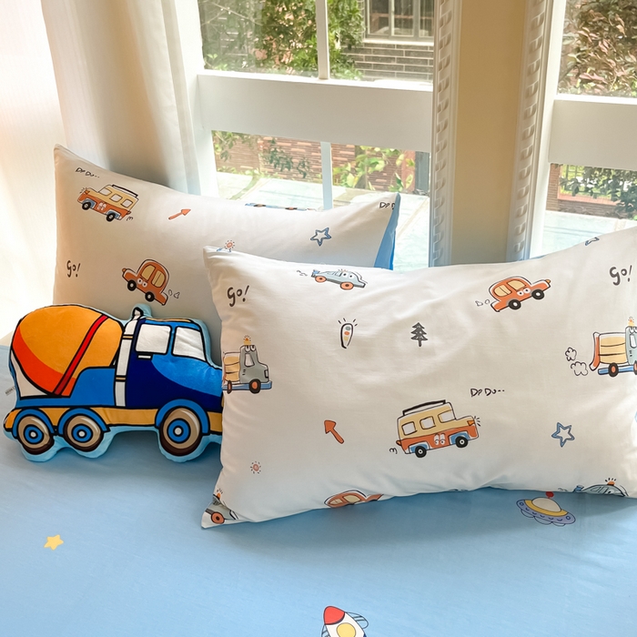 91家纺网 家纺一手货源 找家纺 博雅 2024新款全棉宇航员印花单床笠单被套 小汽车