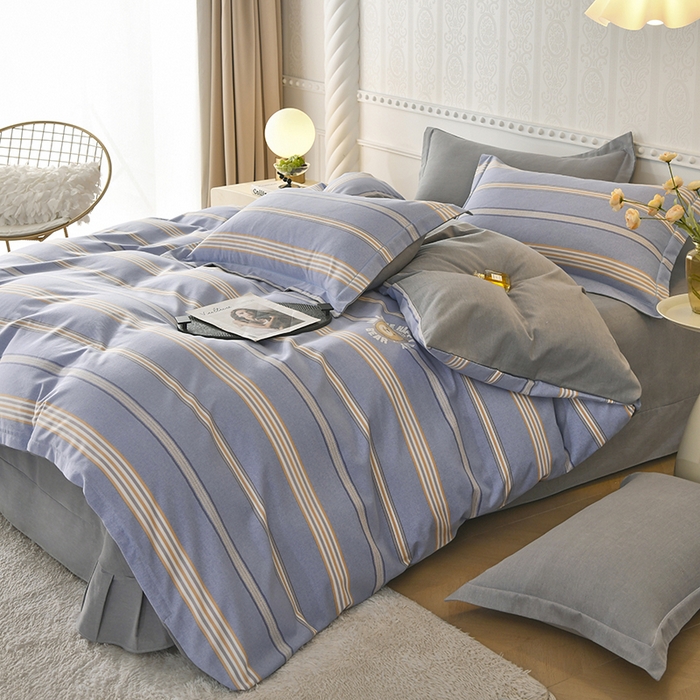 91家纺网 家纺一手货源 找家纺 优尚家纺 2025新款全棉纯棉磨毛单品被套四季款 星梦蓝语