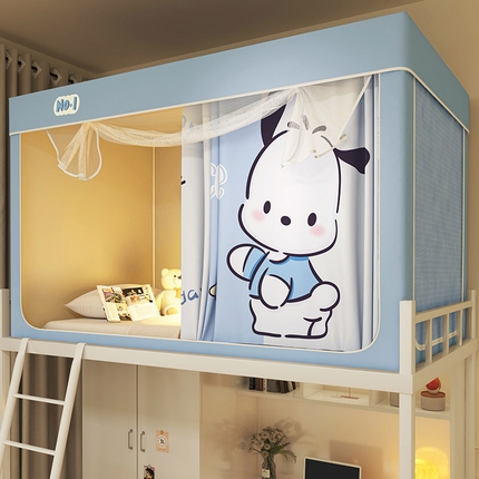 91家纺网 家纺一手货源 找家纺 （总）富莱星蚊帐 2024新款植绒翻毛皮卡通大版学生蚊帐强遮光带质检建模图