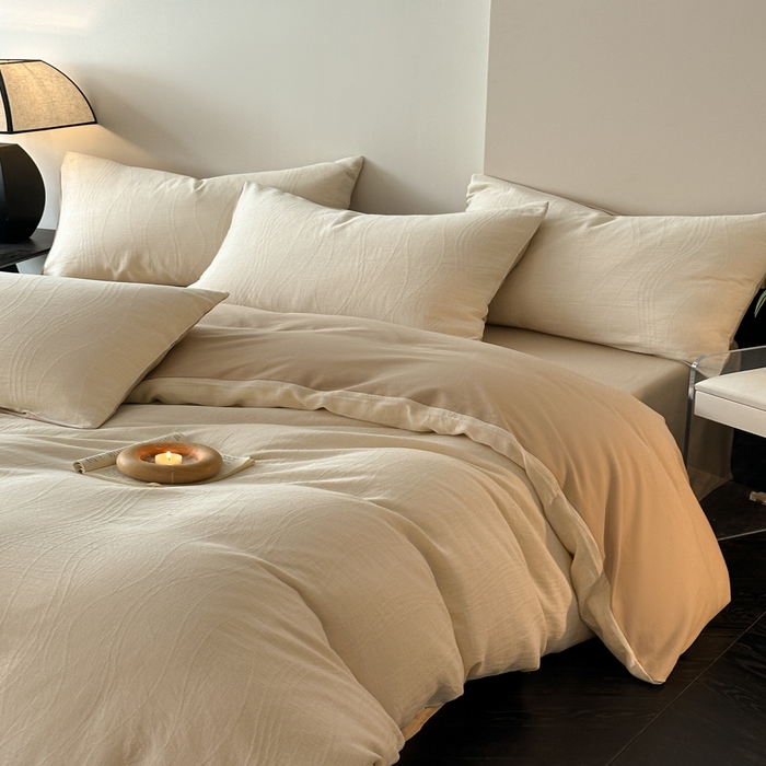 91家纺网 家纺一手货源 找家纺 博雅 2024新款全棉提花三层纱磨毛四件套（上图送2000元货款） 波洛（米）